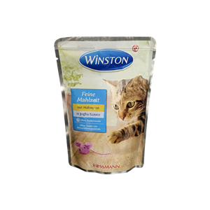 پوچ گربه وینستون با طعم مرغ و در سس ماست Winston Chicken In Yogurt Sauce وزن 100 گرم