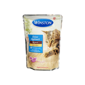 پوچ گربه وینستون با طعم گوشت گاو و جگر Winston Beef & Liver وزن 100 گرم