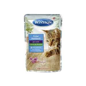 پوچ گربه وینستون با طعم بره در سس Winston Lamb In Sauce وزن 100 گرم