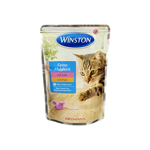 پوچ گربه وینستون با طعم گوشت گوساله و بوقلمون Winston Veal & Turkey وزن 100 گرم