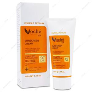 کرم ضد آفتاب بی رنگ  SPF50 وچه مناسب پوست خشک و معمولی 40 میلی لیتر