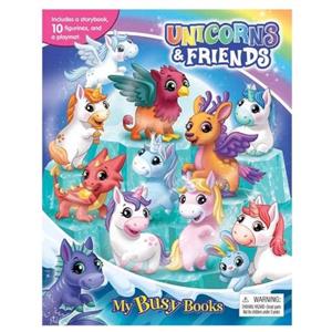 فیگور یونیکورن و دوستان با کتاب انگلیسی  busy book unicorn کد 49199
