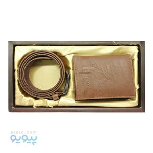 ست هدیه مردانه چرم طبیعی کیف پول و کمربند