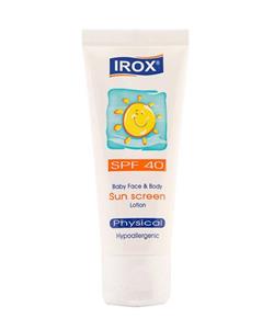 لوسیون ضد آفتاب صورت و بدن کودکان SPF40 ایروکس 60 میل