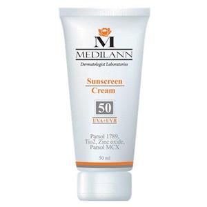 کرم ضد آفتاب رنگی SPF50 مناسب پوست خشک مدیلن 