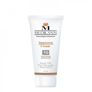 کرم ضد آفتاب رنگی SPF50 مناسب پوست خشک مدیلن  Medilann Tinted Sunscreen Cream SPF50 50ml