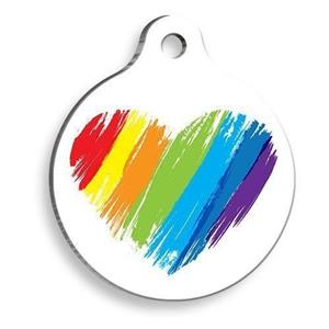 لوازم گربه فروشگاه اوجیلال ( EVCILAL ) Tag Pet Art Rainbow Heart Round Cat and Dog Tag – کدمحصول 335215 