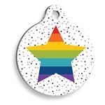 لوازم گربه فروشگاه اوجیلال ( EVCILAL ) Tag Pet Art Rainbow Star Round Cat and Dog Tag – کدمحصول 349191