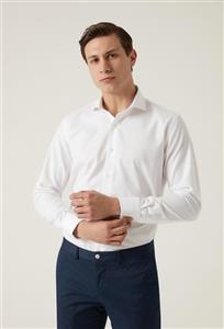 پیراهن مردانه برند دامات تویین ( DAMATTWEEN ) مدل پیراهن مسافرتی طرحدار سفید Damat Slim Fit – کدمحصول 220137