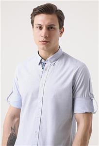 پیراهن مردانه برند دامات تویین ( DAMATTWEEN ) مدل پیراهن طرحدار آبی Tween Slim Fit – کدمحصول 250150