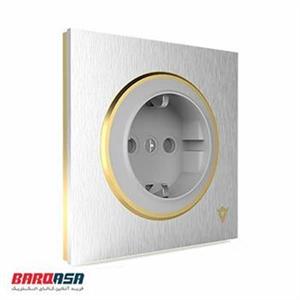 پریز برق ارت دار ویرا مدل آلفا اسپرت گلس زه طلایی