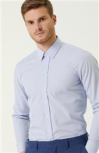 پیراهن مردانه برند نتورک NETWORK مدل میکرو طرح دار Slim Fit Navy Blue White کدمحصول 283439 