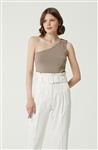 بلوز زنانه برند نتورک ( NETWORK ) مدل پیراهن یک شانه Slim Fit Mink – کدمحصول 210657