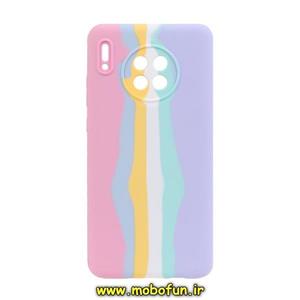 قاب گوشی Huawei Mate 30 هوآوی سیلیکونی اورجینال رنگین کمانی پاک کنی درجه یک زیربسته محافظ لنز دار کد 1