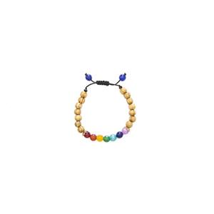 دستبند چوبین مدل هفت چاکرا چوبی Choobin Seven Chakras Wooden Bracelet