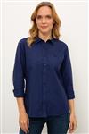 پیراهن زنانه برند پولو ( US POLO ASAN ) مدل پیراهن آبی دریایی Uzunkol Basic – کدمحصول 112213