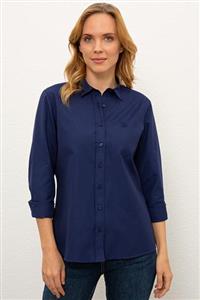 پیراهن زنانه برند پولو ( US POLO ASAN ) مدل پیراهن آبی دریایی Uzunkol Basic – کدمحصول 112213