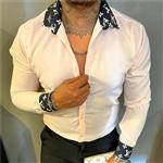 پیراهن لویی ویتون با طرح برند یقه و آستین مردانه