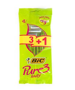 خودتراش زنانه بیک Bic مدل Pure 3 Lady بسته 4 عددی