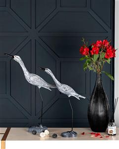 ست دوتایی مجسمه پلی رزین مدل مرغ ماهی خوار کد 5158