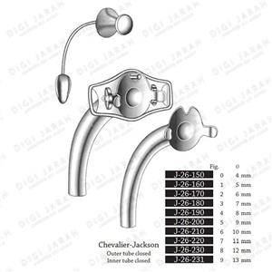 لوله تراکستومی استیل J-26-150 surgicon No:4-FIG:0