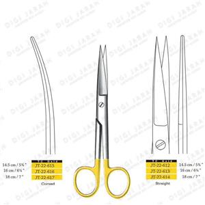قیچی دو سر تیز JT-22-612 surgicon 14cm TC