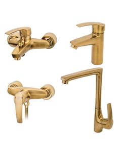 ست شیرآلات چهارتکه قهرمان مدل بهادر طلایی مات