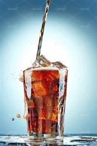 عکس نوشیدنی نوشابه کوکاکولا لیوانی همراه یخ 11225 