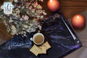 ست میز،سینی و ساعت طرح سنگ آمیتیست کد 110