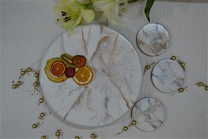 سینی رزینی طرح سنگ مرمر کد 102