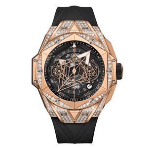 ساعت مچی مردانه هابلوت مدل Hublot Unico Sang Bleu ll Diamonds 2327Q 