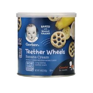 اسنک کرانچی با طعم کرم موزی برند گربر Gerber سن 8+ ماه وزن 42 گرمی 