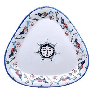 دیس مثلثی بزرگ نقش مرغی رنگی کد 430