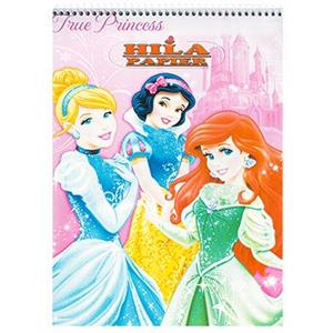 دفتر نقاشی 50 برگ رحلی فنر از بالا جلد گلاسه طرح دخترانه هیلا