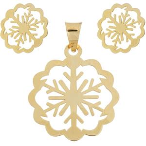 نیم ست طلا 18 عیار زنانه زرمان مدل MS0249