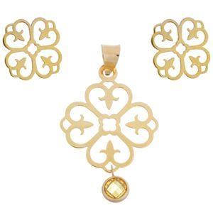 نیم ست طلا 18 عیار زنانه زرمان مدل MS0313