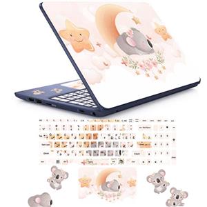 استیکر لپ تاپ راتیانا مدل little koala مناسب برای لپ تاپ 15 تا 17 اینچ به همراه برچسب حروف فارسی کیبورد 
