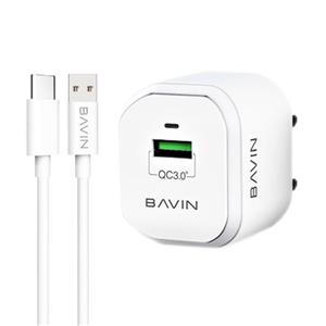 شارژر دیواری باوین مدل PC359Y به همراه کابل تبدیل USB-C