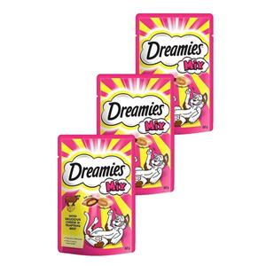 غذای تشویقی گربه دریمز مدل Dreamies Snack With Beef and Chese وزن 60 گرم بسته 3 عددی
