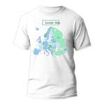 تی شرت آستین کوتاه مردانه مدل نقشه اروپا کد J 457 سفید