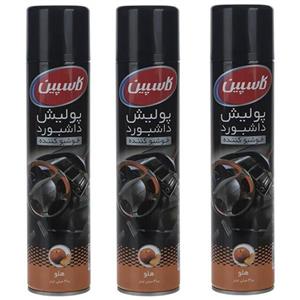 اسپری پولیش داشبورد خودرو کاسپین مدل هلو حجم 300 میلی‌ لیتر بسته سه عددی