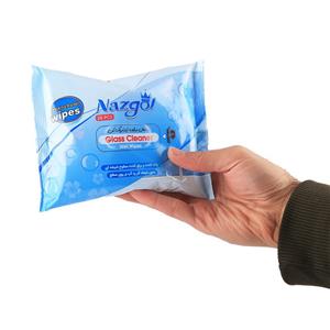 دستمال مرطوب شیشه پاک کن نازگل مدل پیلوپک بسته 20 عددی