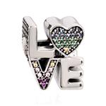 آویز گردنبند نقره زنانه پاندورا مدل Rainbow Pavé Love