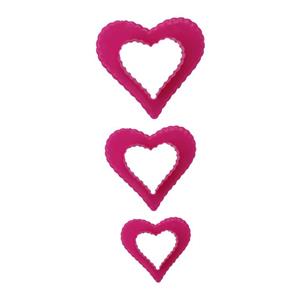 کاتر شیرینی پزی مدل قلب  مجموعه 3 عددی