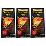 شکلات تلخ 78% شونیز - 100 گرم بسته 3 عددی