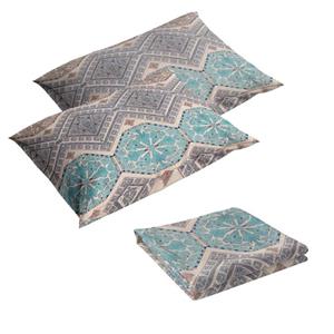 سرویس ملحفه خانه سفید مدل قلعه دو نفره سه تکه