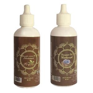 روغن تقویت کننده مو ، مژه و ابرو مرهم یاب مدل دانه کتان و شاهدانه حجم 80 میلی لیتر مجموعه 2 عددی