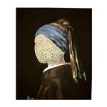 تابلو نقاشی رنگ روغن مدل دختری با گوشواره مروارید