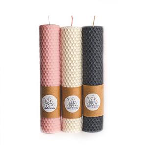 شمع بیزوکس وستا مدل دینامیتی مجموعه سه عددی vesta art beeswax candles pack of 3 