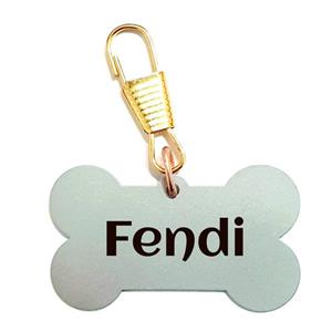 پلاک شناسایی سگ مدل استخوان طرح Fendi 